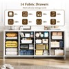 14 Drawer Dresser TV Stand, Built-In Power Outlets & USB Ports, 63" W Long Wide Chest of Drawers, Fabric Storage Organizer Drawer Unit - 4 of 4