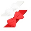 INSPIRE CHIC Women's PU Leather Elastic Band Bowknot Decor Stretch Belt 2 Pcs - 3 of 4