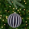 Northlight 4" Blue and White Striped Glass Christmas Ornament - 2 of 4