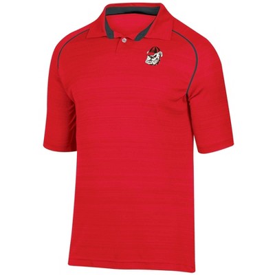 NCAA Georgia Bulldogs Men's Faded Striped Short Sleeve Polo Shirt