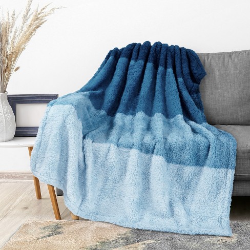 Pavilia Plush Throw Blanket For Couch Bed, Faux Shearling Blanket