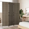 vidaXL Room Divider 3 Panels Gray Poly Rattan - 3 of 4