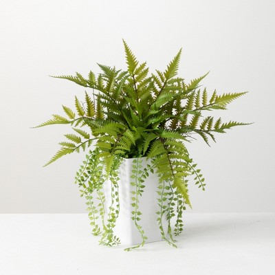 Sullivans Artificial Fern Potted 17"H Green