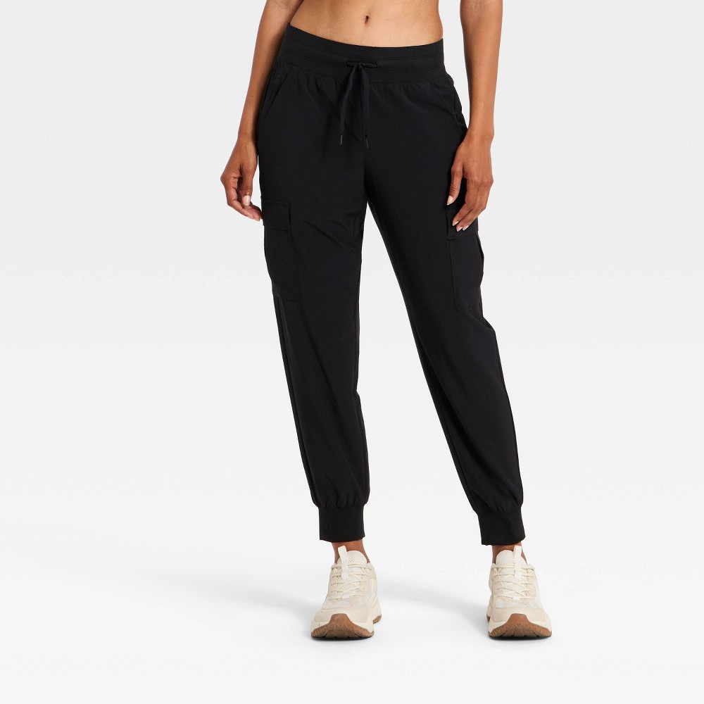 Women's Active Light Mid-Rise Jogger Pants - All In Motion™ Jet Black M