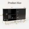 TIRAMISUBEST 55 Inch Storage Cabinet,Fluted Sideboard Buffet Cabinet with Tambour Sliding Doors & Adjustable Shelf (Black) - 2 of 4