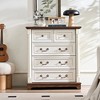 Dexmalle Farmhouse Wooden  5-Drawer Dresser for Bedroom,White - 3 of 4