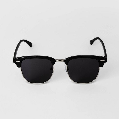 Men's Retro Browline Sunglasses - Goodfellow & Co™ Black : Target