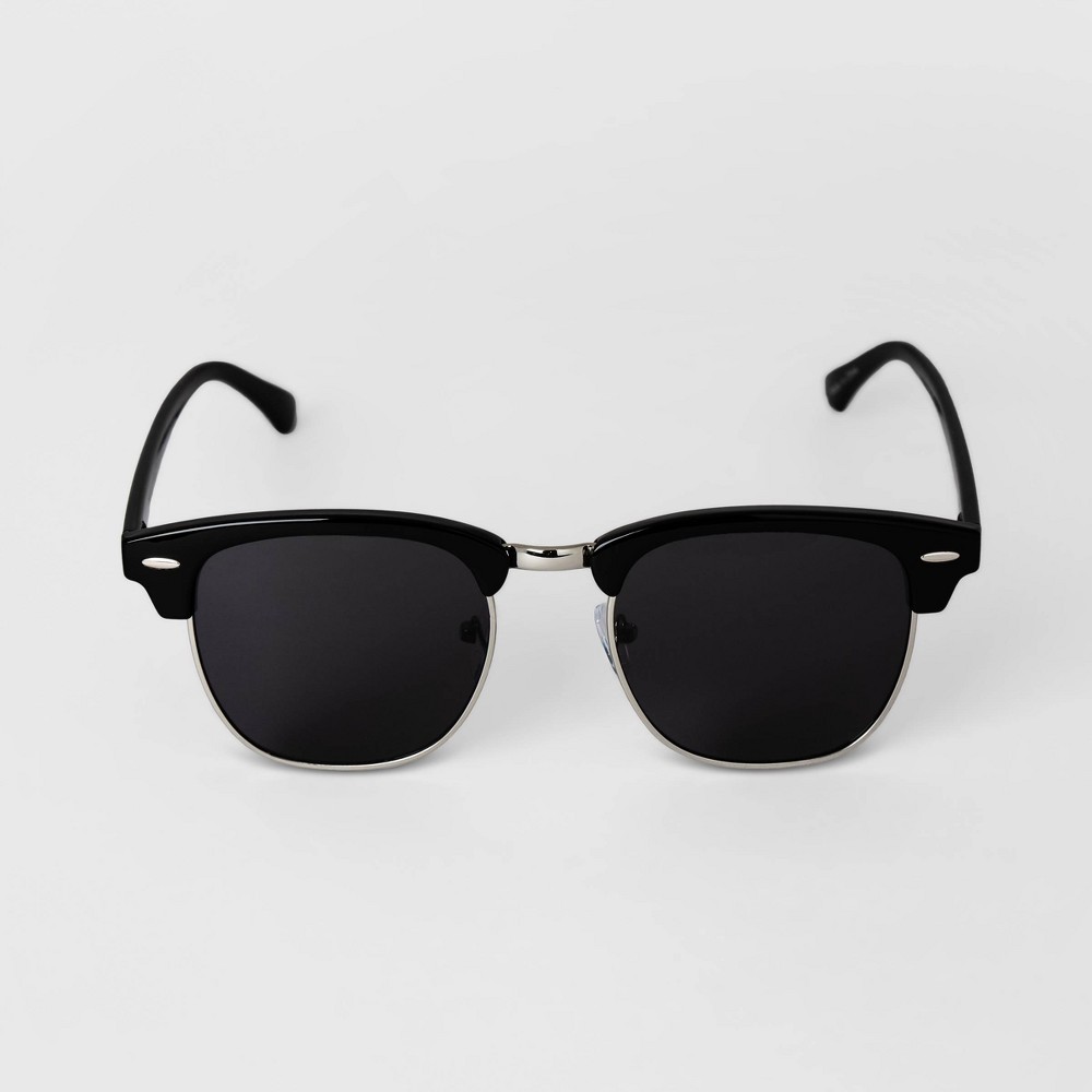 Photos - Sunglasses Men's Retro Browline  - Goodfellow & Co™ Black