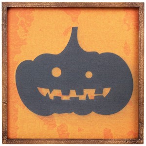 Northlight Jack O Lantern Silhouette Halloween Wall Hanging - 15.75" - 1 of 4