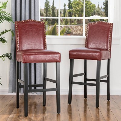 Red Bar Stools Target, Red Leather Bar Stools 24 Inches