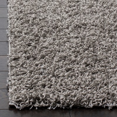Light Grey 4' x 6' Synthetic Shag Area Rug