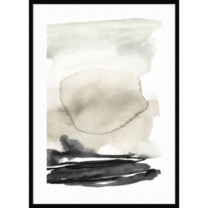 31" x 43" Horizon Triptych II by Jennifer Goldberger Framed Wall Art Print Black - Amanti Art: Modern Lithograph, Vertical Orientation - 1 of 4