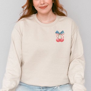 Simply Sage Market Patriotic Cherries Coquette Sweatshirt - 1 of 4