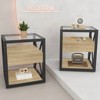 INFURNIC Nightstands Set of 2 Modern End Table with Drawer, Industrial Style Side Table, Nightstand for Living Room, Brown, 17.72"*17.72"*21.07" - 2 of 4