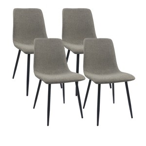 NicBex Dining Chair Set of 4 Modern Linen Fabric Living Room Upholstered Accent Chair with Metal Legs - 1 of 4