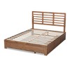 Full Piera Modern Wood 3 Drawer Platform Storage Bed Walnut/Brown - Baxton Studio: No Box Spring Needed, Space-Saving Design - 4 of 4