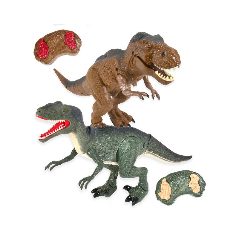 Buy 2: Contixo DB1 + DR1 Rc Dinosaurs -Walking Tyrannosaurus & Velociraptors Dinosaur With Light-up Eyes & Roaring Effect For Kids, 1 of 18