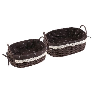 REGALWOVEN Natural Material Durable Multi-Function Easy To Care Open Storage Bins 2 Packs 10.2*7.1*3.5in/11.8*8.3*3.7in - 1 of 4