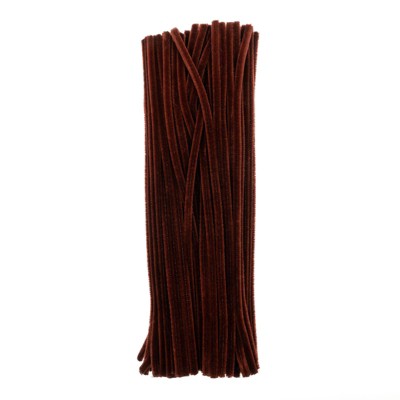 100pcs John Bead Pipe Cleaners 6mm Brown Fluffy Chenille Stems for Art School Craft Supplies Decorations