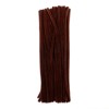 John Bead Fluffy Pipe Cleaners Chenille Stems for Art School Craft Supplies, 12in x 6mm Brown 100 Pieces - 3 of 3