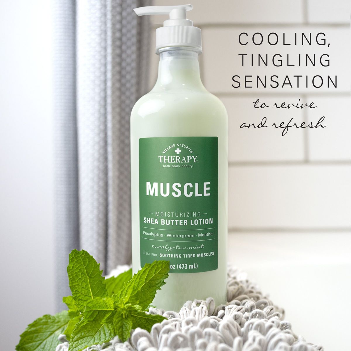 Village Naturals Therapy Muscle Moisturizing Shea Butter Lotion, Eucalyptus Mint Scent - thumbnail 2