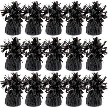 Blue Panda 15 Pack Black Balloon Weights for Birthday Party Decorations, 6 oz, 4.5 in