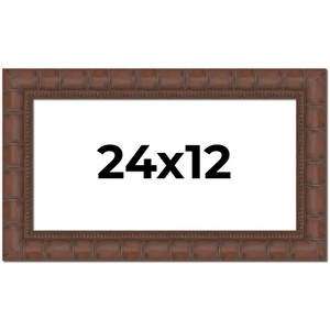 PosterPalooza | 24x12 Wide Bamboo Picture Frame, UV Acrylic, 4 Finishes - Brown, Black, Silver, and Natural - 1 of 4