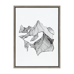 Kate and Laurel Sylvie Fragments Framed Canvas by Viola Kreczmer, 18x24, Gray - 1 of 4