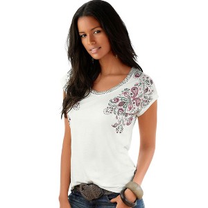 Women's Mix Print Detail Top - LASCANA - 1 of 4