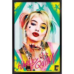 Trends International DC Comics Movie - Birds of Prey - Harley Quinn - Kiss Framed Wall Poster Prints - 1 of 4