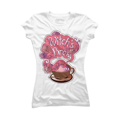 Junior's Design By Humans Witch's Brew Cup of Coffee Pretty Halloween Concoction Shirt By TronicTees T-Shirt