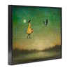 Stupell Industries Girl Following Bird Yellow Dress Vivid Green Landscape Black Framed Giclee Art - 3 of 4