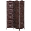 HOMCOM 6' Tall Wicker Weave 3 Panel Room Divider Privacy Screen - 4 of 4
