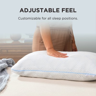 King White Memory Foam Adjustable Cooling Pillow