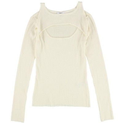 bar III Womens Cutout Ribbed Pullover Sweater