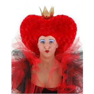 HalloweenCostumes.com One Size Fits Most  Women  Disney Alice in Wonderland Queen of Hearts Plush Wig & Crown Costume Accessory,  Red - 1 of 2