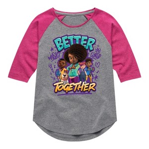 Girls' - Karma's World - Better Together Shirt Tail Raglan Graphic T-shirt - 1 of 3