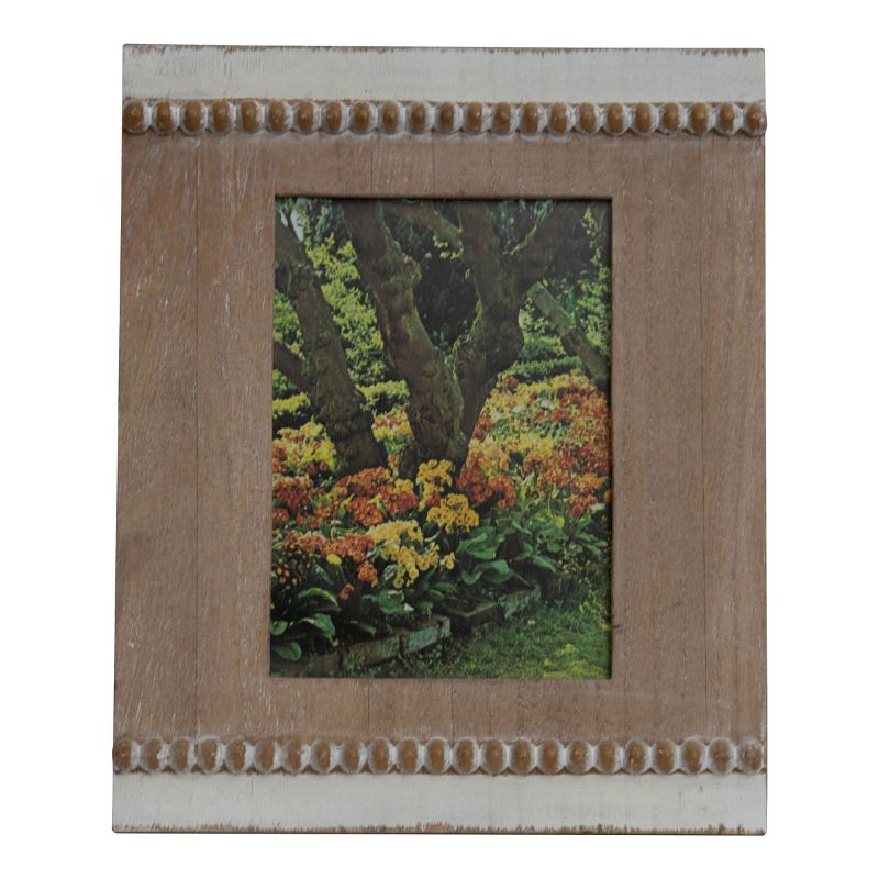 White Wood Bead 5x7 Inch Wood Decorative Picture Frame - Foreside Home & Garden, 1 of 8