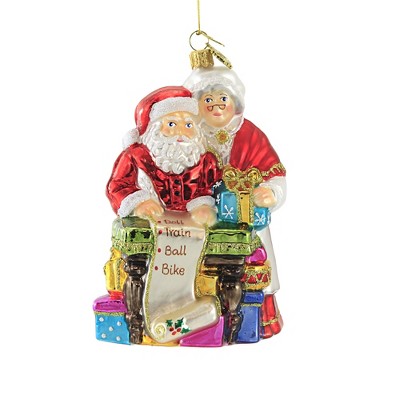 Huras 6.0" Santa & Mrs Claus At Work Ornament List Christmas  -  Tree Ornaments