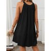 Women's Comfortable Loose Fit Halter Neck Sleeveless Solid Dress - 2 of 4