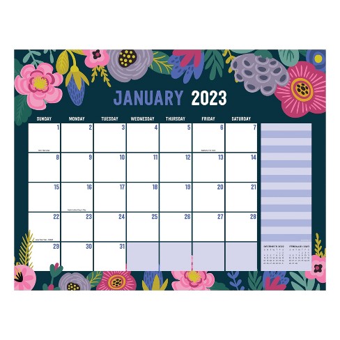 2023-desk-pad-calendar-monthly-blotter-22-x17-modern-flowers-tf-publishing-target