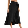 Womens High Wasit Wrap Side Tie Irregular Hem Chiffon Maxi Skirts - 3 of 4