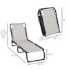 Foldable Chaise Lounge, 3-Position Reclining Back, Portable design and Breathable Mesh for Poolside, Camping - 3 of 4