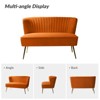 Velvet Nicolas Loveseat Chair Contemporary  2-Seater Sofa for Living Room and Bedroom Tufted Back Loveseat  | Karat Home - 4 of 4