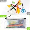 Fmeida 24 Pack Mesh Zipper Pouch Bags Small, Zipper Pencil Pouches, 9.2 x 4.7 in Clear Pencil Pouch Bulk, Pencil Bags with Zipper - 3 of 4