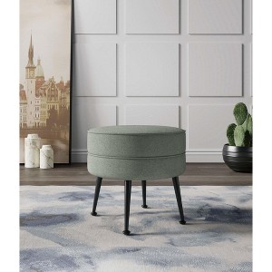 PAGED Upholstered Accent Ottoman Contemporary Entryway Bench with Metal Legs and Plush Foam Padding, Foot Stool for Entryway, Living Room - 1 of 4