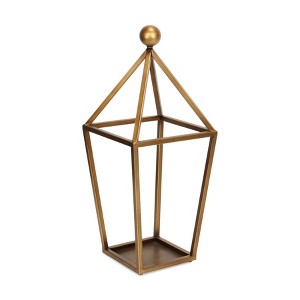 Cheung's Novara Pyramid Top Metal Lantern - Gold - 1 of 4