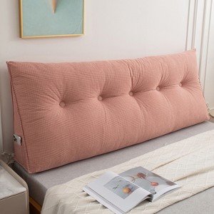Bekrvio Multiple Sizes Headboard Pillow Wedge Reading Support Backrest Cushion with Pocket & Removable Cover for Bed Sofa Daybed - 1 of 4