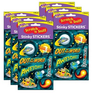 TREND Space Out!/Alien Orange Mixed Shapes Stinky Stickers®, 32 Per Pack, 6 Packs - 1 of 3