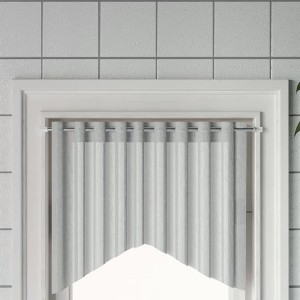 vidaXL Curtain Rails 2 Pcs White and Silver 23.6"-41.3" Aluminum - 1 of 4